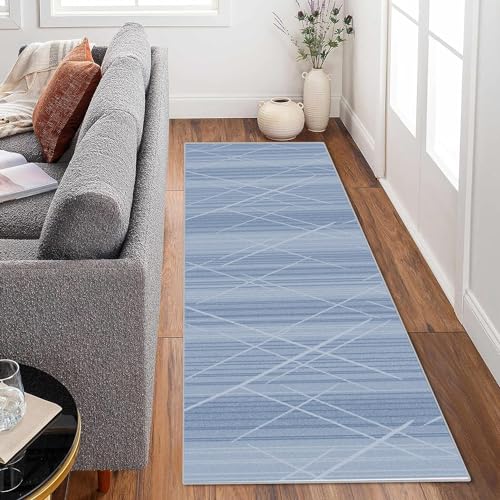 Yinghesheng Teppich Läufer rutschfest Flur hellblau Einfarbig Moderner Einfach Küchenteppich Korridor Teppich Waschbar Meterware Schlafzimmer Korridor Teppich Länge Anpassbare,Light Blue,80x300cm von Yinghesheng