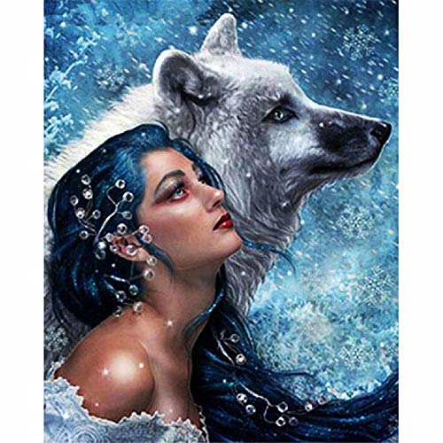 Yingxin34 Puzzle 3000 Teile, Frau und Wolf Impossible Puzzle, Geschicklichkeitsspiel für die ganze Familie, farbenfrohes Legespiel, Erwachsenenpuzzle ab 14 Jahren-48.03x31.88 Zoll (122 x 81cm) von Yingxin34