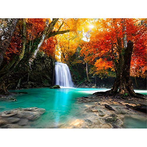 Yingxin34 Puzzle 5000 Teile Wasserfall und Baum Jigsaw Spiel Erwachsene Kinder Familie Dekompression Spielzeug-61.61x41.53 Zoll (156.5 x 105.5cm) von Yingxin34