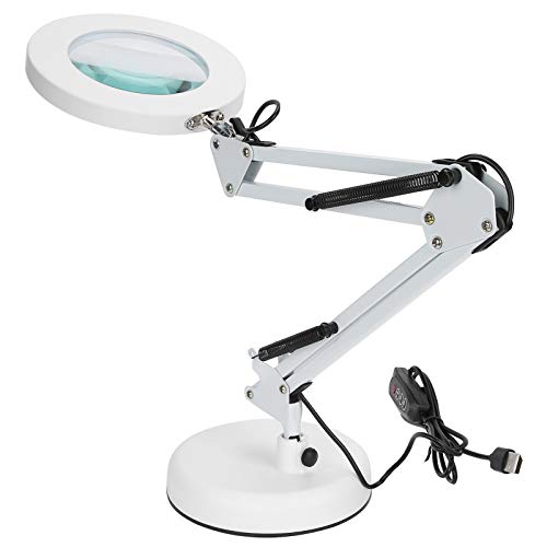 Schreibtisch-Leselampe, Schönheitstattoo-Lampe, 5-fache Vergrößerung, LED-Chips mit USB-Schnittstelle, 3000-6000 K, für Maniküre und Tattoos. von Yinhing