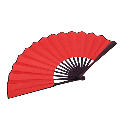 Yinhing 10 Zoll Klappventilator Massives Holzhandwerk Papier Dance Schwarz (Rot) von Yinhing