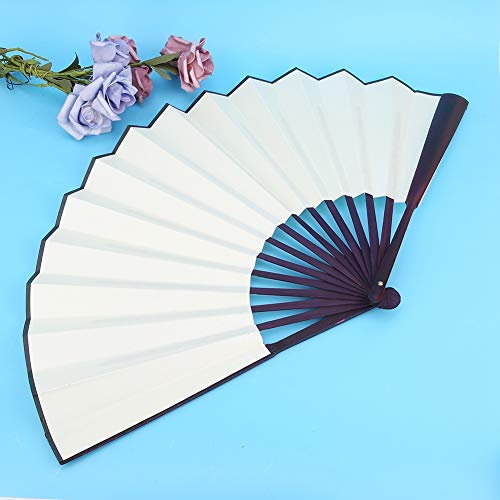 Yinhing 10 Zoll Klappventilator Massives Holzhandwerk Papier Dance Schwarz (WHITE) von Yinhing