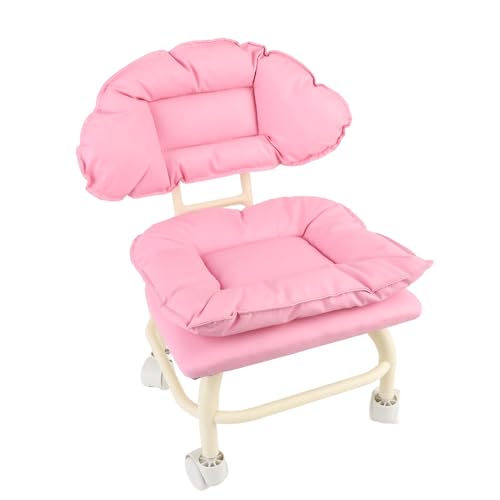 Yinhing 360 -Grad -Schwenk -Rollinghocker -Stühle mit Rädern und Rückenlehne, Ergonomischer PU -Lederstuhl für Home Office -Fitnessstudio -Salon, Spa von Yinhing