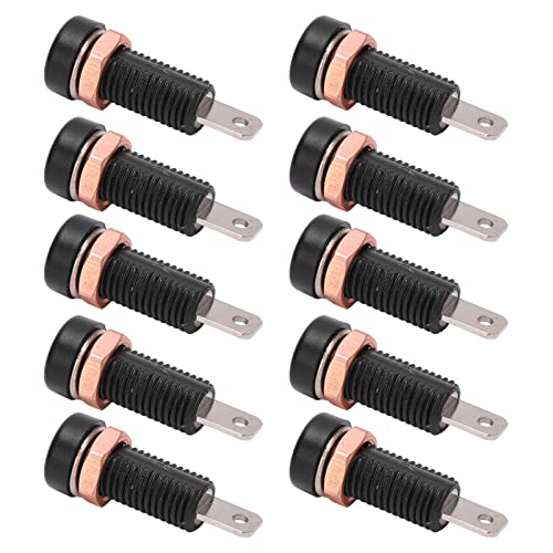 Yinhing Bananenanschluss, Banana Jack 10pcs 4mm Bananenbuchse Bananen -Socket -Mount Binding Post, Banana Plug Connectors Bindungsposten für Elektronische Instrumente (BLACK) von Yinhing