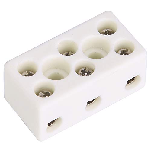 Yinhing Porzellanterminalblock, 3 -Wege -Keramikanschlussblock Easy Installation 10pcs 3 Way 24A Ceramics Terminalblöcke für Branchenbuchse, Transformator, Instrument von Yinhing