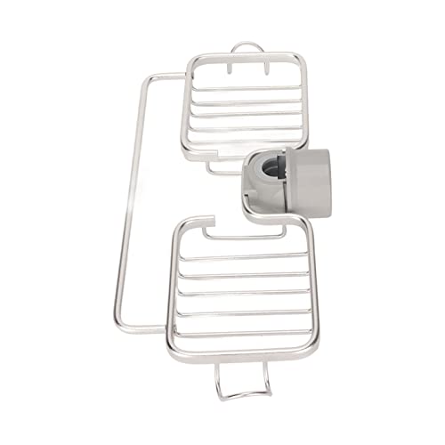 Yinhing Wasserhahnschwamm Halter Küche Spüle Caddy Organizer, Aluminium Plastik Zwei Behälter mit Handtuchstange für Schwamm Rag Küchenbad (Silver) von Yinhing