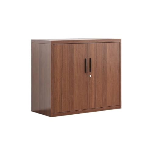 Bürocontainer 0,8 mm Stahl-Aktenschrank, Büro-Daten-Aktenschrank mit Schloss, Schrankaufbewahrung, kurzer Schrank, Bücherregal mit Holzmaserung imitiert Büroschrank(Mittel) von Yinj9562fg