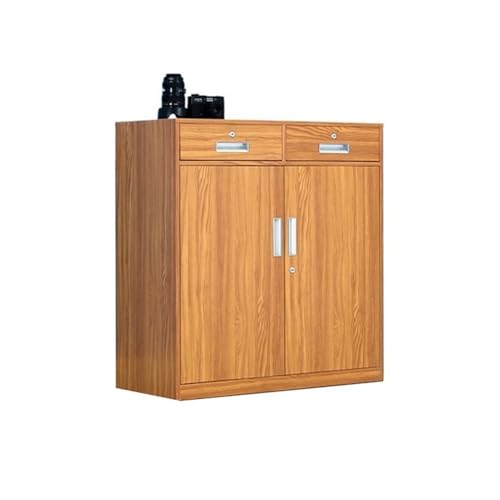 Bürocontainer 1 mm Dicker Eisenschrank for Zuhause, Balkon, Werkzeugschrank, Büro-Aktenschrank mit Schloss, Aktendaten-Speicherschrank Büroschrank(Natural) von Yinj9562fg