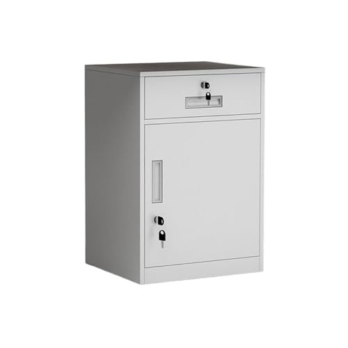 Bürocontainer Büro-Kurzschrank, multifunktionaler Aufbewahrungsschrank, Aktenschrank, Schubladenschrank aus Stahl unter dem Schreibtisch mit Schloss, Schrank, 1,2 mm Büroschrank(Weiß) von Yinj9562fg