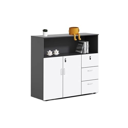 Bürocontainer Büroorganisatoren, Aktenschränke, Trennschränke, Aktenschränke, niedrige Schränke, Druckerschränke, abschließbare Schubladenschränke Büroschrank(Schwarz) von Yinj9562fg