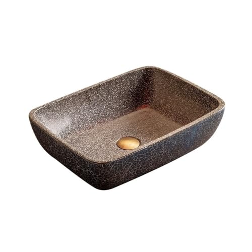 Waschtisch Aufsatzwaschbecken im Retro-Stil im chinesischen Stil, Hotel-Keramik-Kunstwaschbecken, 58 x 37 x 12 cm (Länge x Breite x Höhe) Platzsparendes von Yinj9562fg
