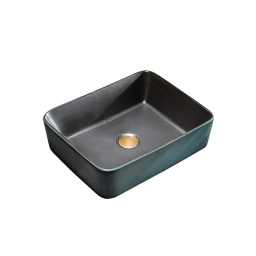 Waschtisch Balkon Außenhof Waschbecken Retro Keramik Kunst Badezimmer Waschbecken 48 * 37 * 13cm (l*b*h) Platzsparendes von Yinj9562fg