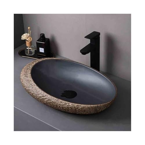 Waschtisch Großes Spiral-Aufsatzwaschbecken, Einzelbecken, Keramik, Badezimmerwaschbecken, for drinnen und draußen, mit Zubehör Platzsparendes Waschtisch Großes Spiral-Aufsatzwaschbecken, Einzelbecken, Keramik, Badezimmerwaschbecken, for drinnen und draußen, mit Zubehör Platzsparendes von Yinj9562fg