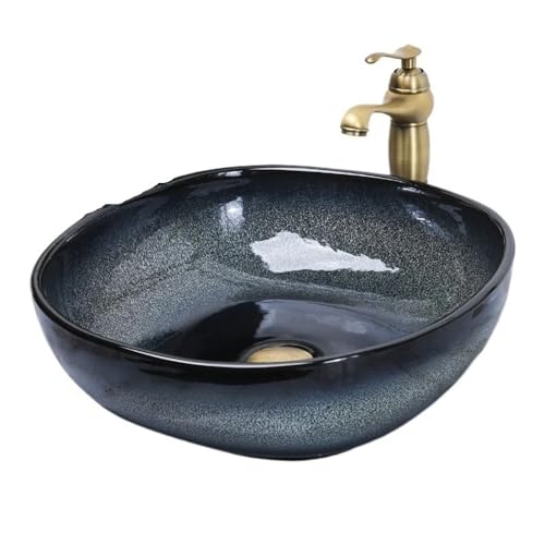 Waschtisch Keramik Waschbecken for Zuhause, kleines Waschbecken for Balkon, Wohnung, Arbeitsplatte Platzsparendes von Yinj9562fg
