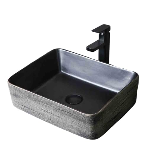 Waschtisch Rechteckiges Aufsatzwaschbecken Ovales Waschbecken Haushaltsbadezimmer mit Zubehör Platzsparendes Waschtisch Rechteckiges Aufsatzwaschbecken Ovales Waschbecken Haushaltsbadezimmer mit Zubehör Platzsparendes von Yinj9562fg