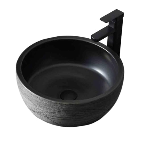 Waschtisch Rundes Aufsatzwaschbecken aus Keramik for den Innen- und Außenbereich mit Zubehör Platzsparendes von Yinj9562fg