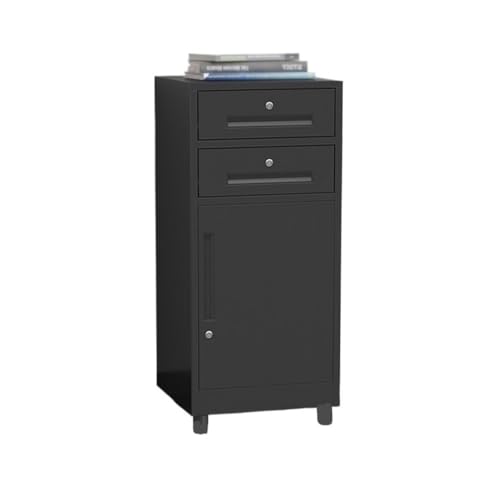 Yinj9562fg Bürocontainer Multifunktionaler Akten- und Archivschrank, Stahl-Doppelschubladenschrank, Balkon, Bücherregal, Lagerschrank, Büro, mit abschließbarem Schrank Büroschrank(Schwarz) von Yinj9562fg