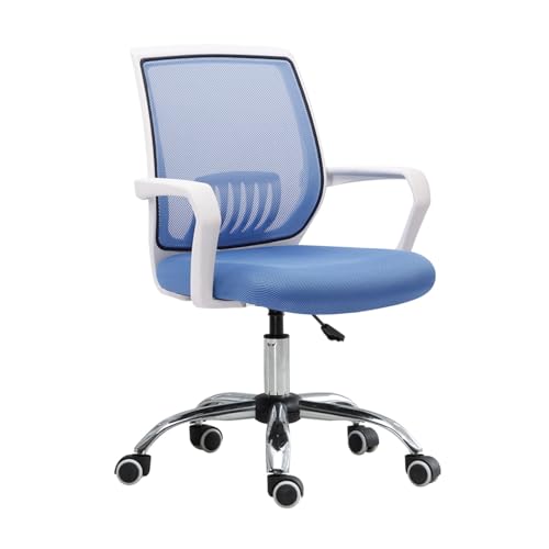 Yinj9562fg Chefsessel Bürostuhl, Netzrückenlehne, Drehbarer Bürostuhl, Konferenzraumstuhl mit Lordosenstütze und festen Armlehnen Ergonomischer(Blue) von Yinj9562fg