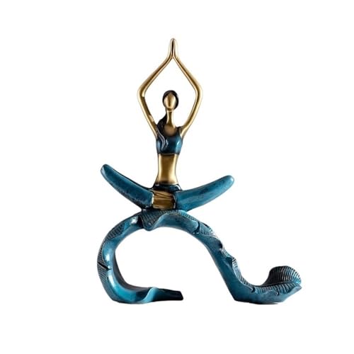 Yinj9562fg Tischstatue Kreative Wohnzimmer Harz Mädchen Figur Form Handwerk Dekoration Yoga Action Form Ornamente, 23 * 8 * 29cm (L * B * H) Desktop Ornament von Yinj9562fg