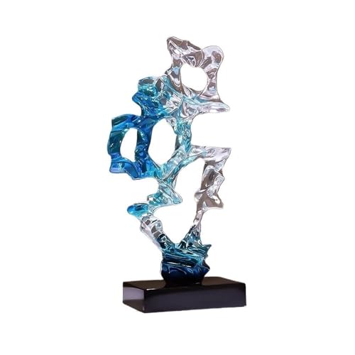 Yinj9562fg Tischstatue Kreative unregelmäßige Ornamente Licht Luxus Eingang TV Schrank Weinschrank Dekoration Büro Handwerk Desktop Ornament(Blue) von Yinj9562fg