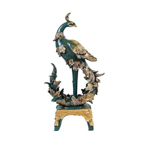Yinj9562fg Tischstatue Licht Luxus Phoenix Form Ornamente Kreative Maskottchen Veranda Wohnzimmer Desktop Dekoration Desktop Ornament(Green) von Yinj9562fg