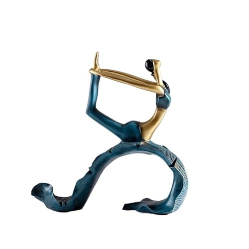 Yinj9562fg Tischstatue Yoga-Action-Form-Ornamente, kreative Wohnzimmer-Harz-Mädchen-Figur, Form, Basteldekoration, 23 x 8 x 23 cm (L x B x H) Desktop Ornament von Yinj9562fg