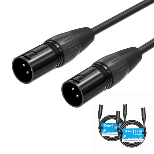 Yinker XLR Mikrofonkabel 2 Stücke 1.5m, 3 Polig Male zu Male für Audio-und Sound-Equipments von Yinker