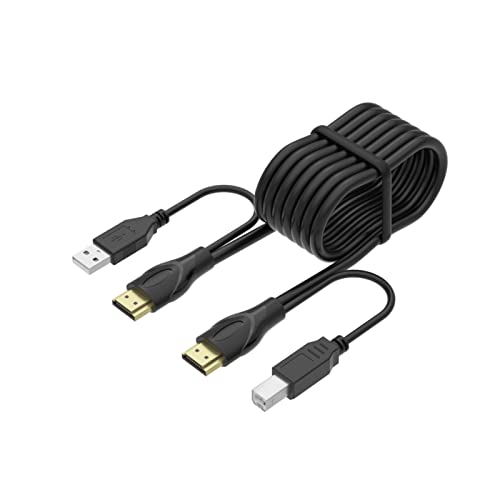 Yinker 3m USB HDMI KVM Kabel für HDMI KVM Switch, integriert mit HDMI USB A auf HDMI USB B von Yinker