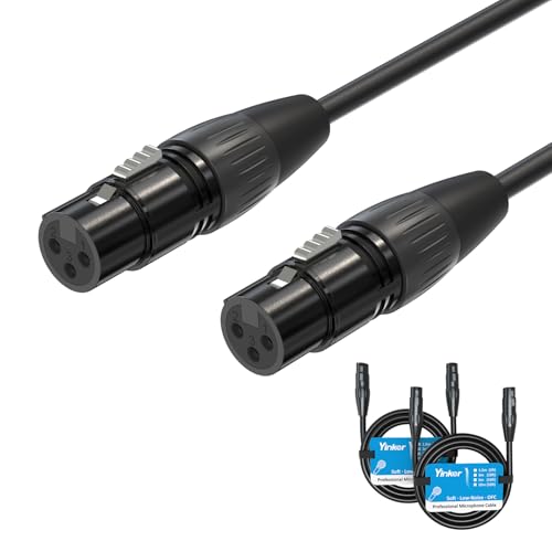 Yinker 2 Stücke XLR Kabel 1.5m Female zu Female, 3 Polig XLR Mikrofonkabel Female zu Female 2 Stücke Mikrofonkabel XLR Stecker Female zu Female für Audio-und Sound-Equipments 1.5m von Yinker