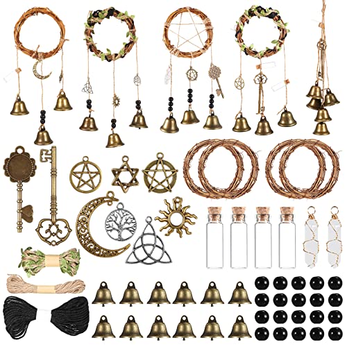 Hexenglocke Hexerei Kit Dekor Geschenk Windspiele Kranz Handgemachte Metall Türhänger DIY Türknopf zum Schutz Positive Energie Hängende Wand Haus Schlafzimmer Garten Zimmer Zuhause (54 Stück, Hexenglocke Hexerei Kit Dekor Geschenk Windspiele Kranz Handgemachte Metall Türhänger DIY Türknopf zum Schutz Positive Energie Hängende Wand Haus Schlafzimmer Garten Zimmer Zuhause (54 Stück, von Yinkin