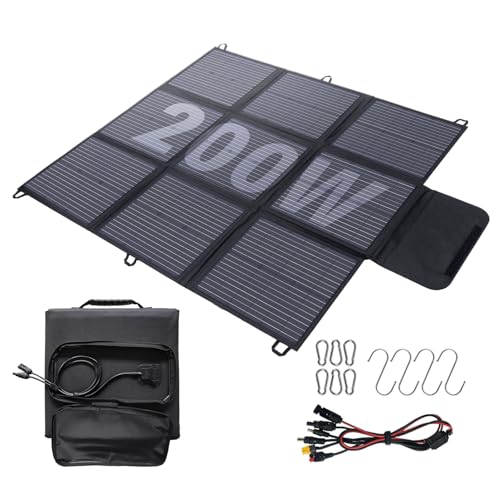 Faltbares Solarpanel 200W 3 m Kabel, Solar-Ladegerät IP67 Wasserdicht und Staubdicht Hohe Ausgangskonversionseffizienz 22% Tragbares Ladegerät Solarstrom Solarpanel Camping Outdoor von Yinleader