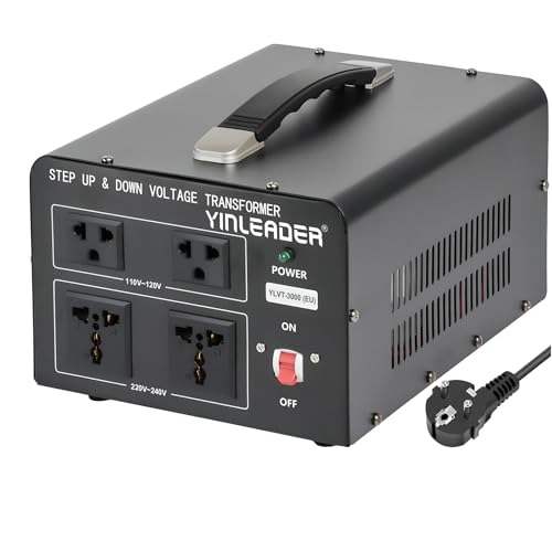 Yinleader 3000VA 110 Volt USA Spannungswandler Ringkern-Transformator 3000 VA - In: 110V oder 220V / Out: 110V und 220V von Yinleader