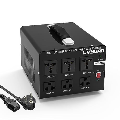 Yinleader 3000VA 110 Volt USA Spannungswandler Ringkern-Transformator- In: 110V oder 220V / Out: 110V und 220V von Yinleader