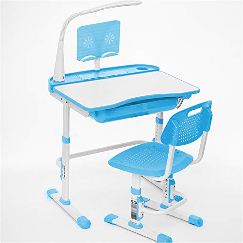 Yinleader Kinderschreibtischstuhlset, ergonomischer himmelblauer Kinderschreibtischstuhl Höhenverstellbarer multifunktionaler Schreibtisch und Stuhl, Schülertisch mit Lampe und Bücherständer Yinleader Kinderschreibtischstuhlset, ergonomischer himmelblauer Kinderschreibtischstuhl Höhenverstellbarer multifunktionaler Schreibtisch und Stuhl, Schülertisch mit Lampe und Bücherständer von Yinleader