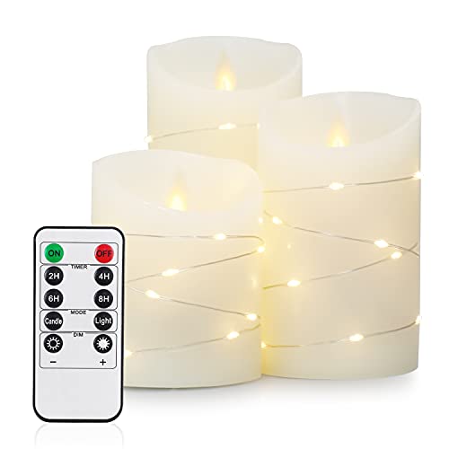 Yinuo Candle LED Kerzen mit Timerfunktion flackernde Flamme mit Fernbedienung Deko Badezimmer Deko Tischdeko Wohnzimmer von Yinuo Candle