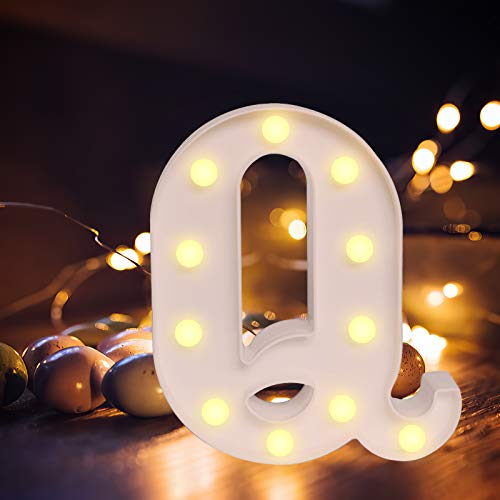 LED Buchstabe Lichter Alphabet, LED Brief Licht, Led dekoration für Geburtstag Party Bar Hochzeit & Festival Dekoration (Q) von Yinuoday
