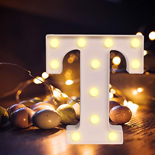 LED Buchstabe Lichter Alphabet, LED Brief Licht, Led dekoration für Geburtstag Party Bar Hochzeit & Festival Dekoration (T) von Yinuoday