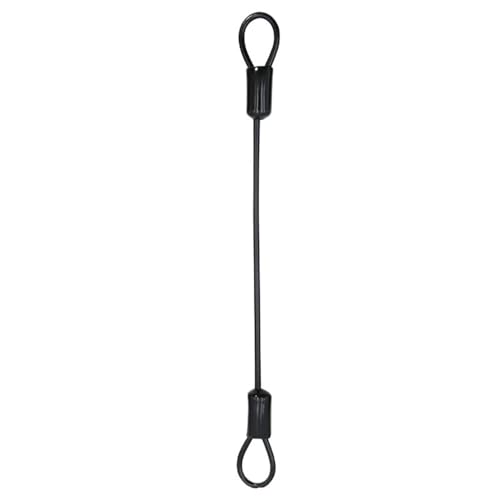 1 Stück 2 mm farbiges PVC-beschichtetes Kabel mit Ring 304 Edelstahl-Drahtseil-Sicherheitskabel (Color : Black X1PCS, Size : 1.5M) von Yinxi