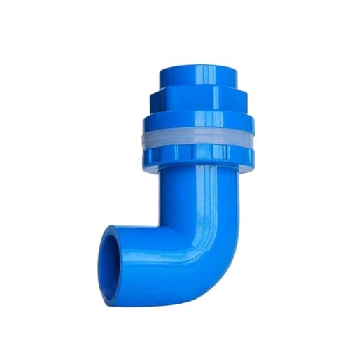 I.D20~50mm PVC Aquarium 90° Winkel Entwässerungsanschluss Aquarium Überlaufverbindungen Wassereinlass Auslass Versorgungsrohr DIY Abflussbeschläge (Color : Blue, Size : ID 40mm) von Yinxi