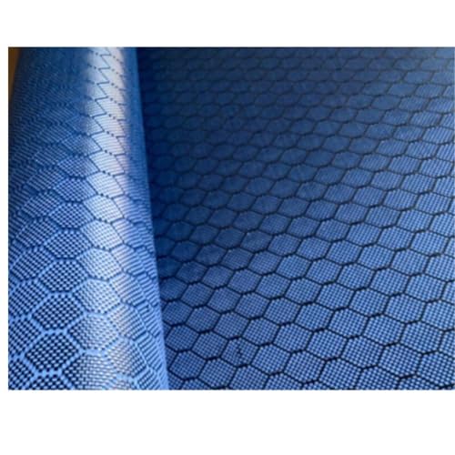 Yinxi 1 Stück 3K 240 g/m² Echtkohlenstoff, sechseckiges Waben-Kohlenstoffgewebe, Kevlar-Mischgewebe, Schwarz, Rot, Blau, Gelb, 100 cm/40 Zoll Breite (Color : Blue, Size : 100cm x 50cm a Slice) von Yinxi