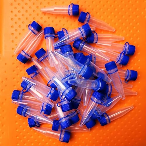 Yinxi 100 Stück PP 1,5 ml Mikrozentrifugenröhrchen Zentrifugenröhrchen mit Schraubverschluss Kunststoff-Kryoröhrchen Laborteströhrchen for Experimente von Yinxi