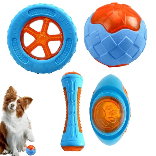 Yiohejy Dog Pool Floating Toys Pools Teeth Cleaning Interactive Toys Dogs Chewing Floats 4 Pieces With Spherical Oval Long Hantel And Tire Shapes, For Beaches von Yiohejy