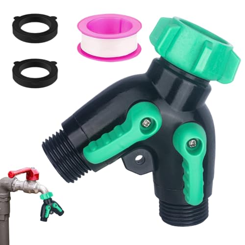 Yiohejy Gartenhahn Splitter - Robuster Y Schlauch Verteiler - Wasserdichte Hochdruck Wasserverteilung für Bewässerungssysteme Hausgarten Rasenpflege Farm Gewächshaus Außenbereich von Yiohejy
