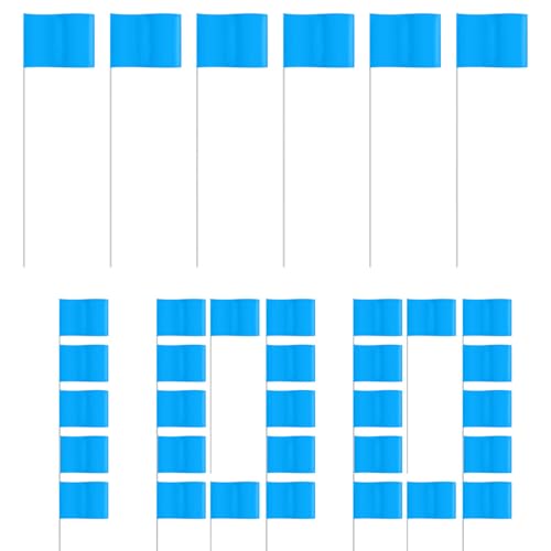 Yiohejy Markierungsfahnen - 100 Stück Fluoreszierend Orange Markierungsfahnen | Hohe Sichtbarkeit Warnzeichen für Grundstücksmarkierung Hundetraining Bauwesen Gärtner Vermessung Yiohejy Markierungsfahnen - 100 Stück Fluoreszierend Orange Markierungsfahnen | Hohe Sichtbarkeit Warnzeichen für Grundstücksmarkierung Hundetraining Bauwesen Gärtner Vermessung von Yiohejy