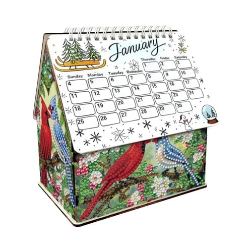 DIY 3D Diamant Kunst Malerei Weihnachten Hütte Kalender, Cute Lebkuchenhaus Diamond Art Painting Monatskalender Kit für Home Desktop Ornament von Yiokii