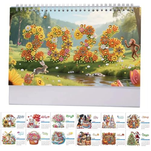 DIY Diamond Art Painting Schreibtischkalender 2026, kreativer floraler Monatskalender, Flip-Tisch-Tisch-Kalender-Set für Zuhause, Büro, Schreibtisch, Dekoration, Neujahrsgeschenk DIY Diamond Art Painting Schreibtischkalender 2026, kreativer floraler Monatskalender, Flip-Tisch-Tisch-Kalender-Set für Zuhause, Büro, Schreibtisch, Dekoration, Neujahrsgeschenk von Yiokii