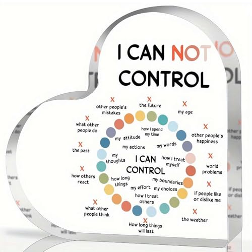 Yiokii Mental Health Affirmation Heart, Mental Health Gifts I Can Not Control Ornament Little Reminders Inspiration Acrylic Gifts Therapy Anxiety Sign Desk Decor for Social Worker Therapy Office von Yiokii