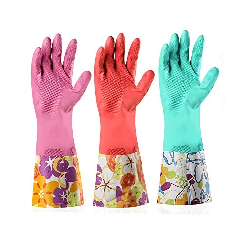 Yiomxhi 3 Paar Gummi Haushaltshandschuhe, Wasserdichte Küchenhandschuhe Lange Geschirrspülhandschuhe, Wiederverwendbare Handschuhe Latex Reinigungshandschuhe Damen Yiomxhi 3 Paar Gummi Haushaltshandschuhe, Wasserdichte Küchenhandschuhe Lange Geschirrspülhandschuhe, Wiederverwendbare Handschuhe Latex Reinigungshandschuhe Damen von Yiomxhi