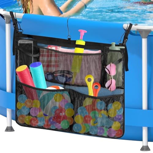 Yiomxhi Pool Aufbewahrungstasche, verstellbare Pool Zubehör Organizer Netz mit 5 Netztaschen, Pool Aufbewahrungskorb für Aufstellpool Schwimmbad, Passend für 5 cm weniger obere Schiene, Schwarz Yiomxhi Pool Aufbewahrungstasche, verstellbare Pool Zubehör Organizer Netz mit 5 Netztaschen, Pool Aufbewahrungskorb für Aufstellpool Schwimmbad, Passend für 5 cm weniger obere Schiene, Schwarz von Yiomxhi