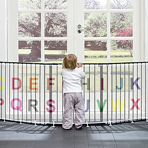 Yiomxhi Treppen Schutznetz, Buchstaben Baby Sicherheitsnetz Kinder, 3 Meters Verdicken Balkonnetz und Schutznetz Treppe,Baby Treppengeländer Sicherheitsnetz für Kinder, Baby (300 Lx74 H cm) von Yiomxhi